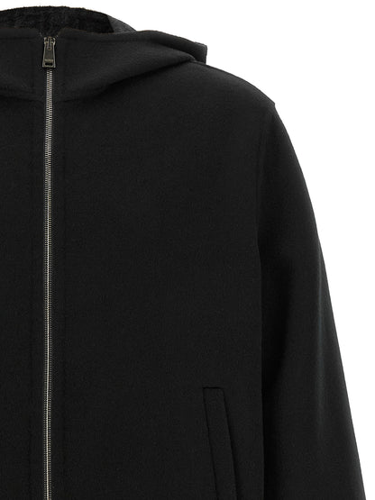 Fendi Black Virgin Wool Full-Length Jacket