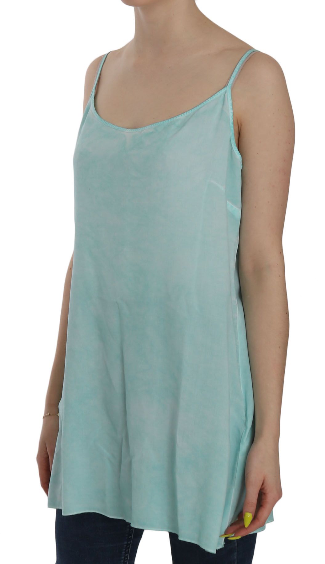 Blue Sleeveless Spaghetti Dress Blouse