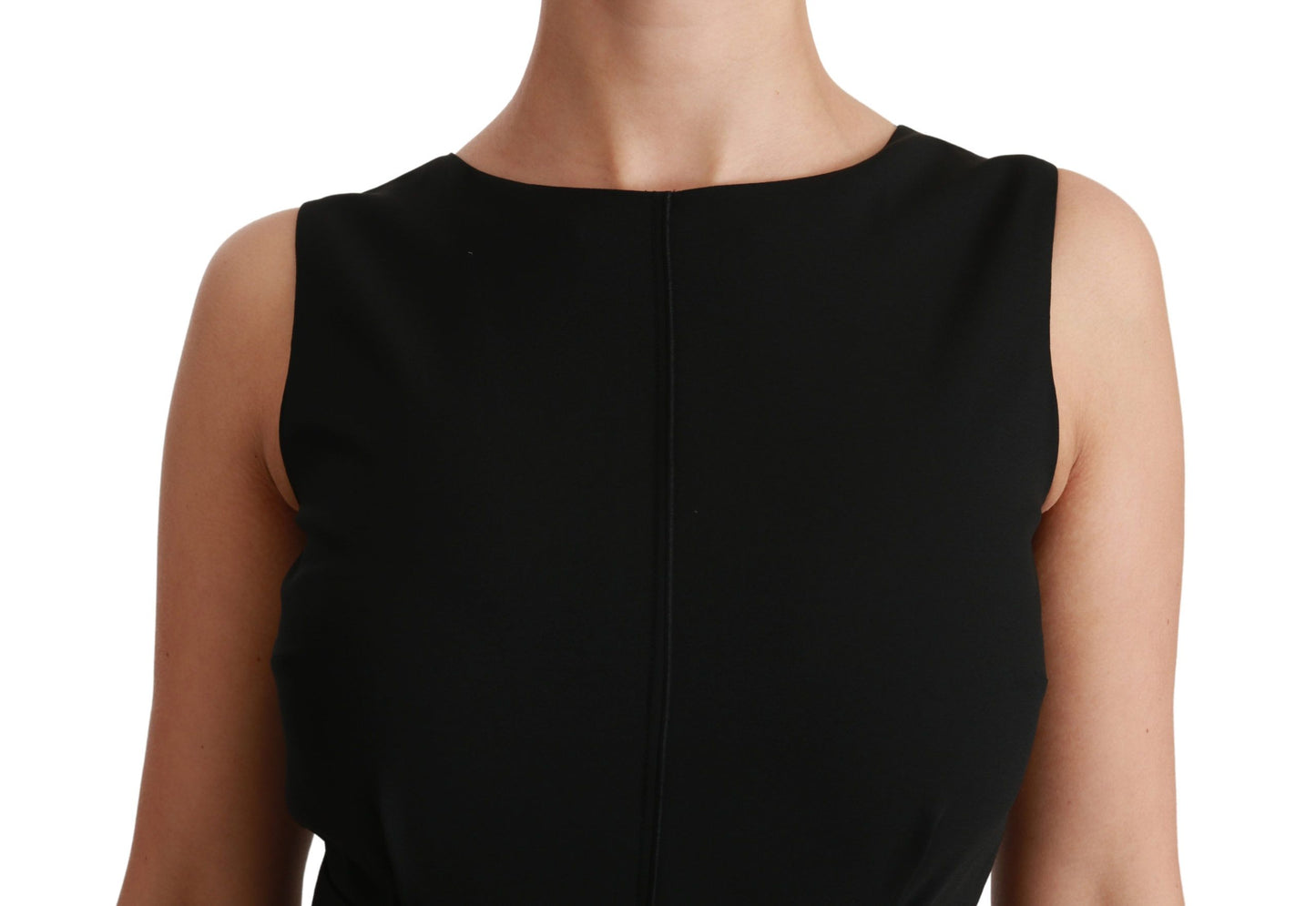 Black Floral Sheath Stretch Formal Dress