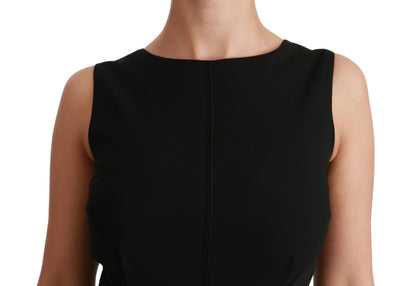 Black Floral Sheath Stretch Formal Dress