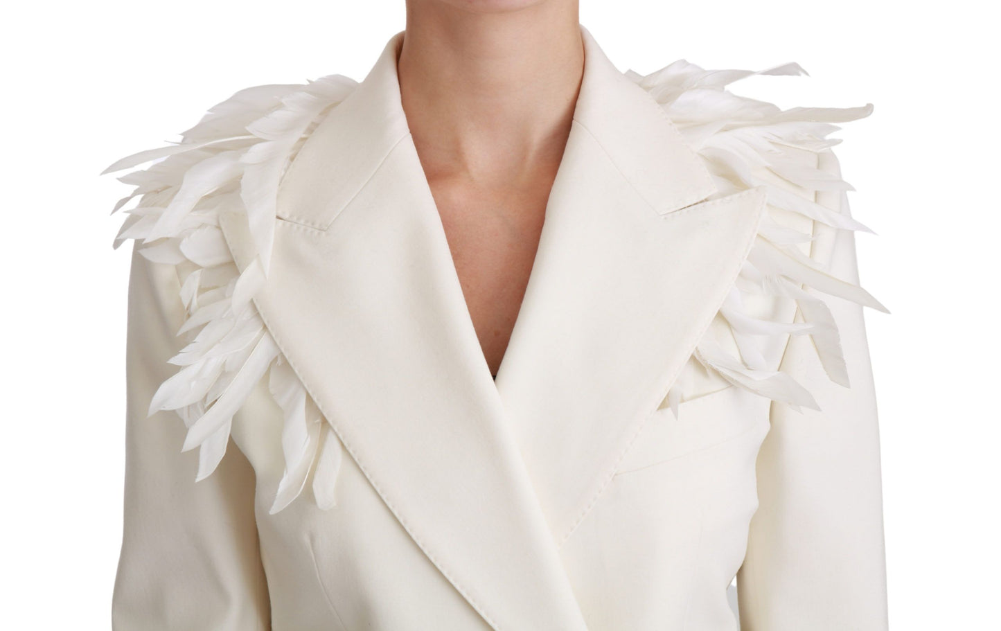 Dolce & Gabbana Women's Elegant White Double Breasted Blazer Jacket