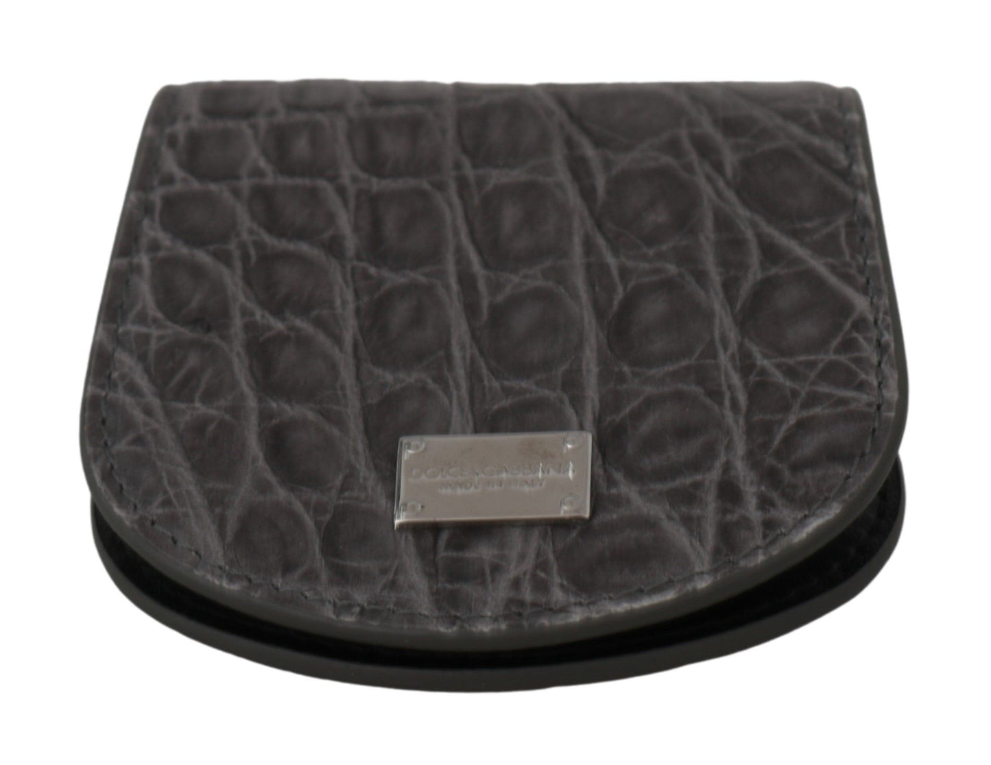Small Toiletry Bag by Dolce & Gabbana for unisex in exotic skin leather gray features a distinguished Exotic Skin Leather Small Toiletry Bag design with a distinguished snap & button, ample cardholder & coin-purse, and versatile for a distinguished finish.