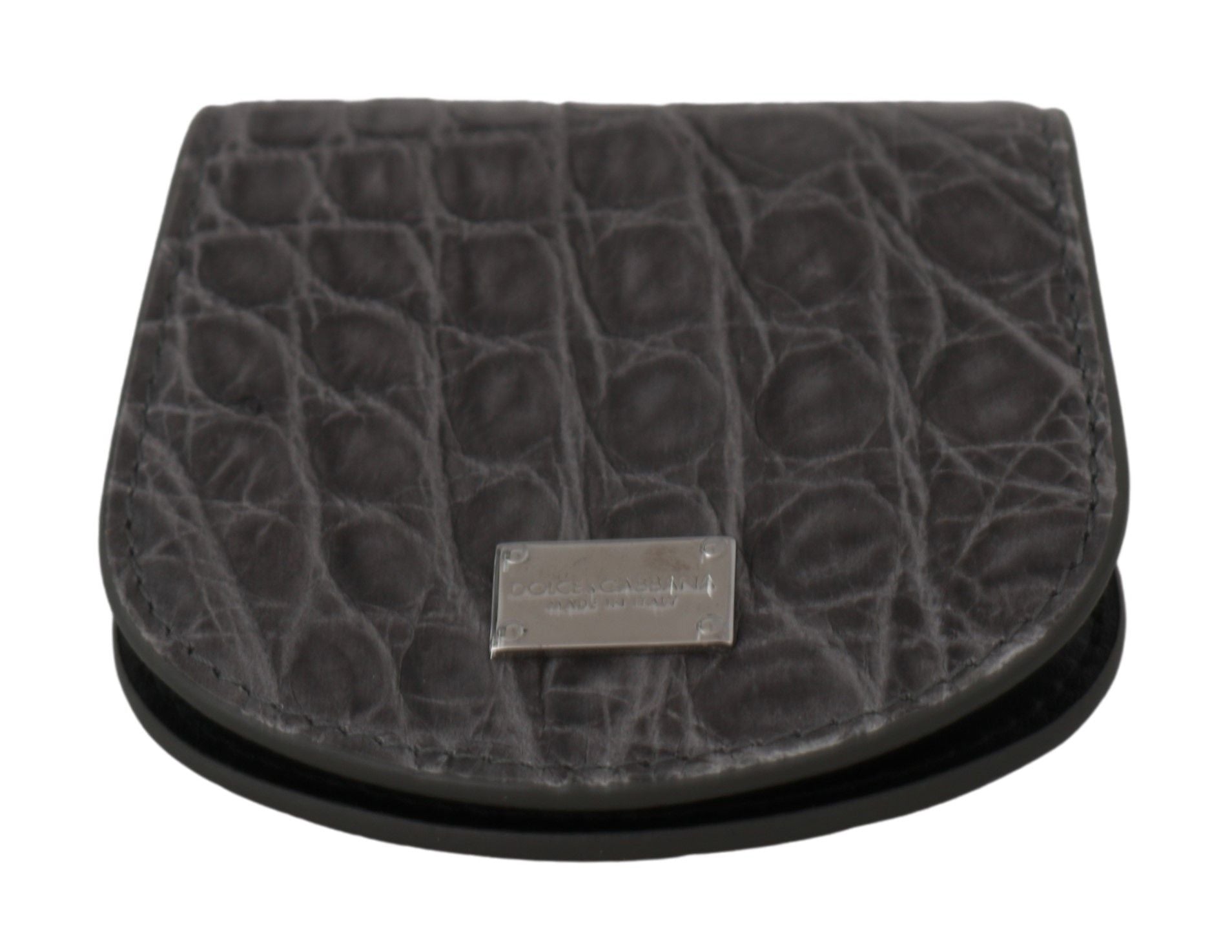 Small Toiletry Bag by Dolce & Gabbana for unisex in exotic skin leather gray features a distinguished Exotic Skin Leather Small Toiletry Bag design with a distinguished snap & button, ample cardholder & coin-purse, and versatile for a distinguished finish.