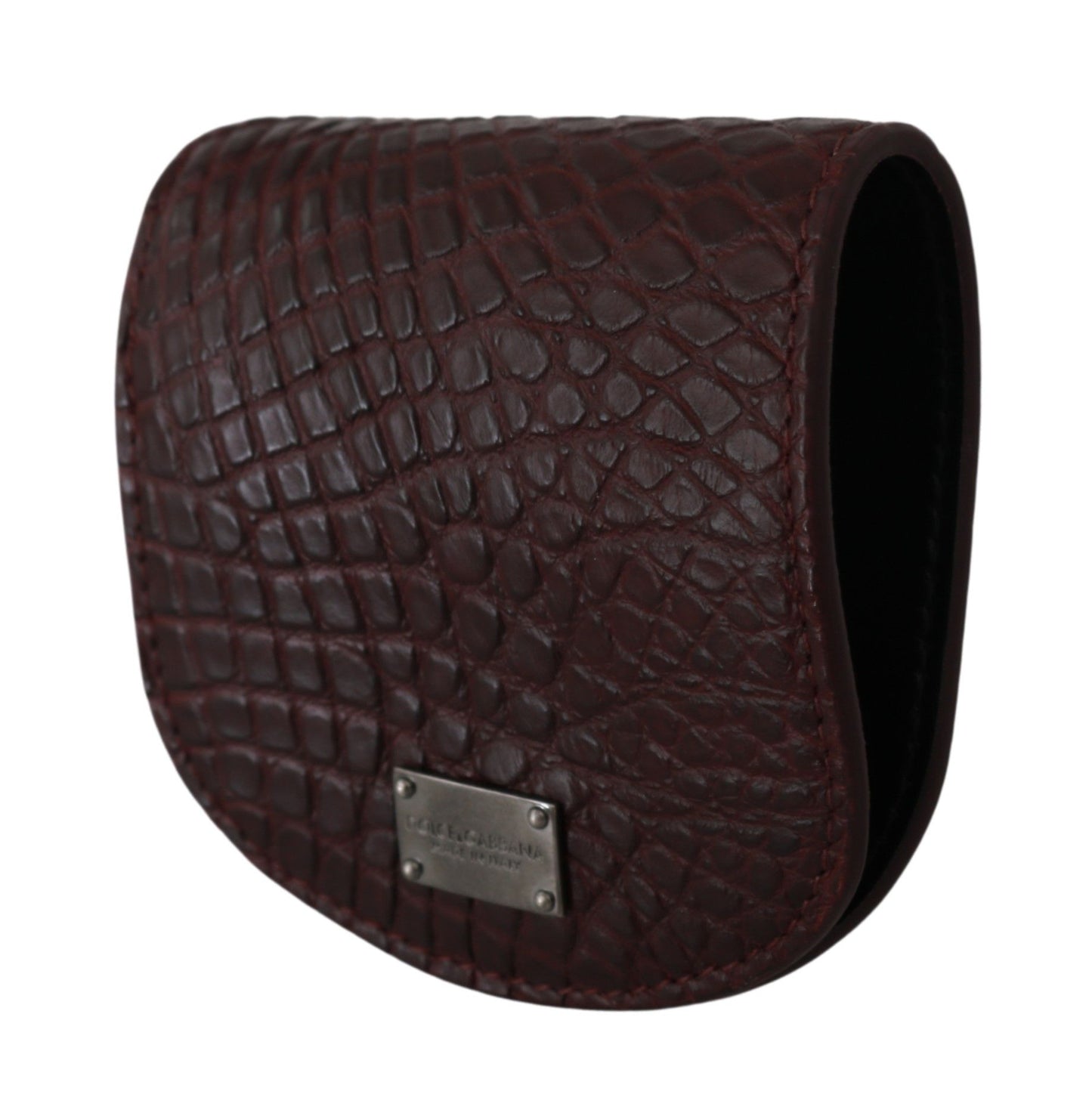 Small Toiletry Bag by Dolce & Gabbana for unisex in caiman leather brown features a distinguished Caiman Leather Small Toiletry Bag design with a secure snap & button, distinguished cardholder & coin-purse, and versatile for a refined look.