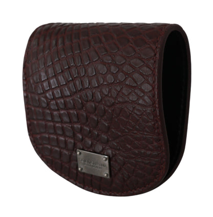 Small Toiletry Bag by Dolce & Gabbana for unisex in caiman leather brown features a distinguished Caiman Leather Small Toiletry Bag design with a secure snap & button, distinguished cardholder & coin-purse, and versatile for a refined look.