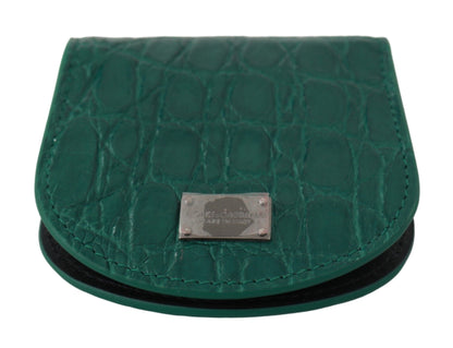 Small Toiletry Bag by Dolce & Gabbana for unisex in exotic skin leather green features an distinguished Exotic Skin Leather Small Toiletry Bag design with a secure snap & button, organized cardholder & coin-purse, and distinguished for a sophisticated finish.