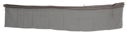 Costume National Grey Fringe Neck Wrap Cotton Scarf