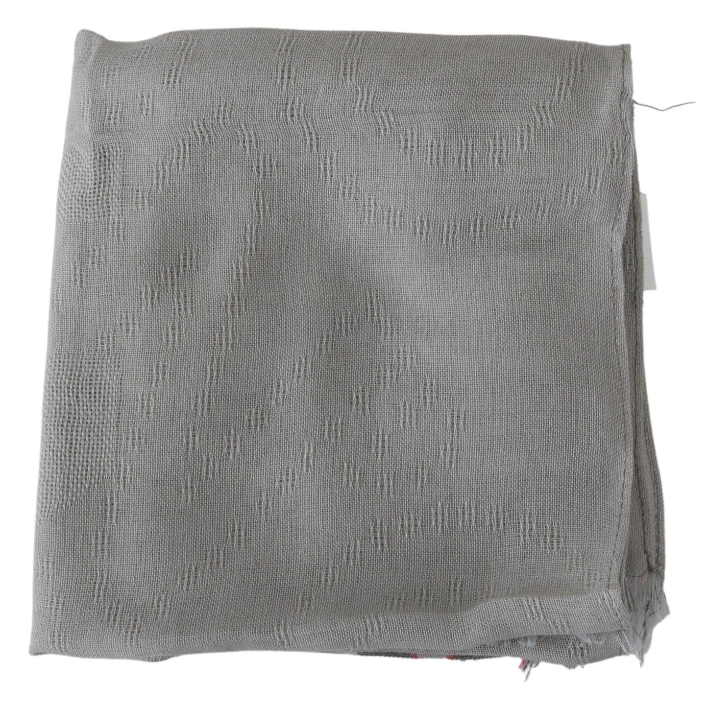 Costume National Grey Fringe Neck Wrap Cotton Scarf