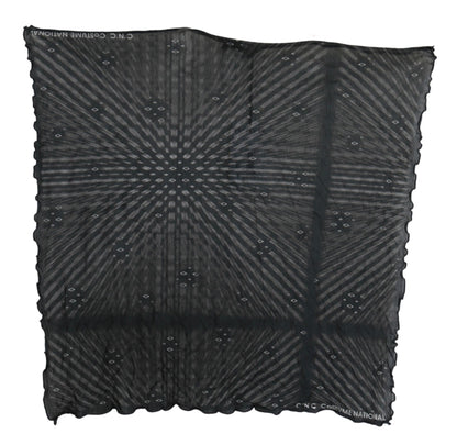 Costume National Black Grey Viscose Foulard Branded Scarf