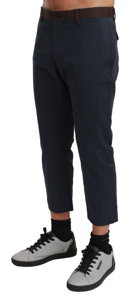 Pants by Dolce & Gabbana for men in nylon cotton blue, brown, patterned & striped features a sleek silhouette with a sleek regular-fit & cropped, a refined cropped, and a sophisticated finish.