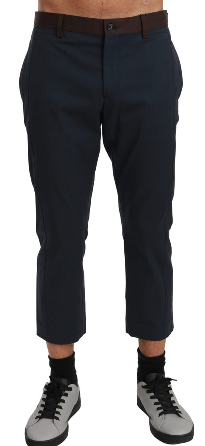 Pants by Dolce & Gabbana for men in nylon cotton blue, brown, patterned & striped features an on trend silhouette with a and regular-fit & cropped cut in an elegant cropped for a sophisticated look.