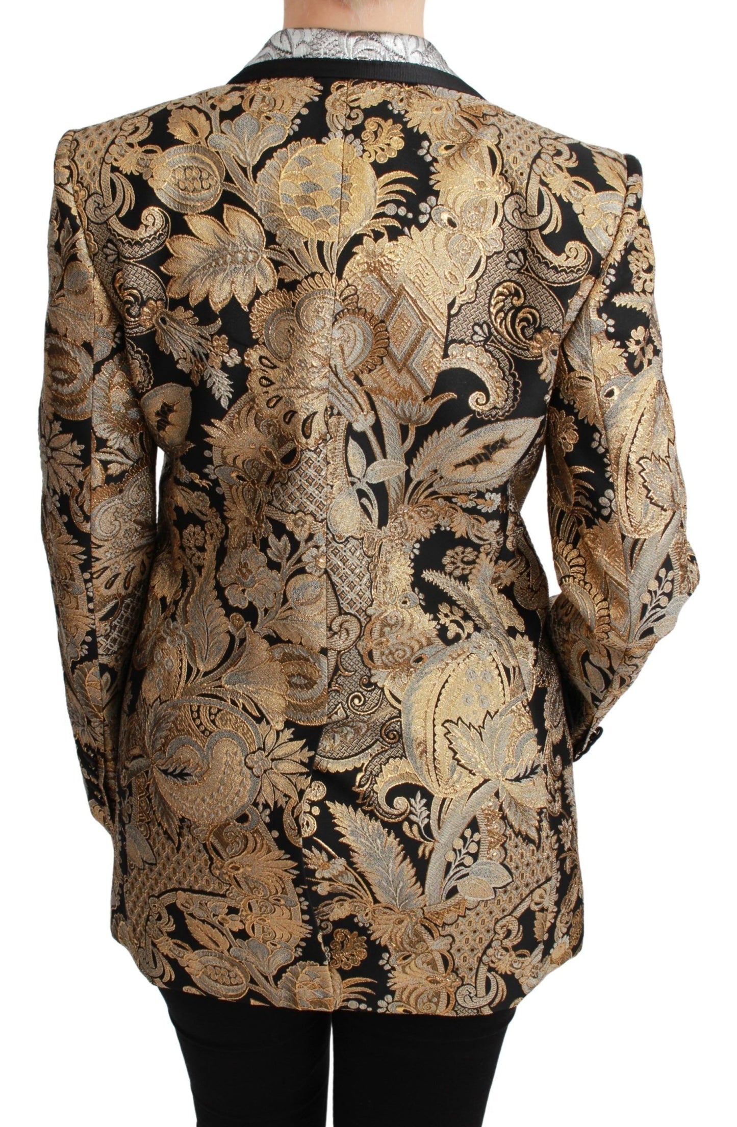 Dolce & Gabbana Women's Elegant Gold Floral Jacquard Blazer