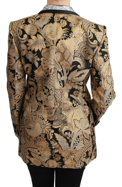Dolce & Gabbana Women's Elegant Gold Floral Jacquard Blazer