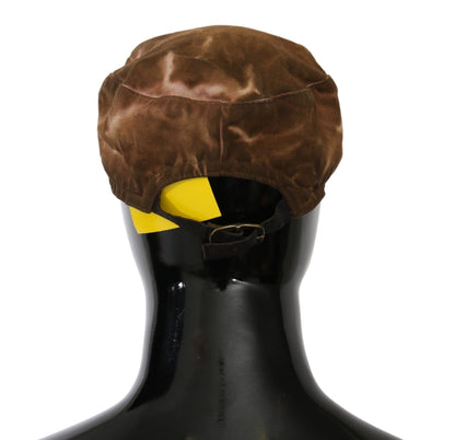 Costume National Elegant Brown Newsboy Hat
