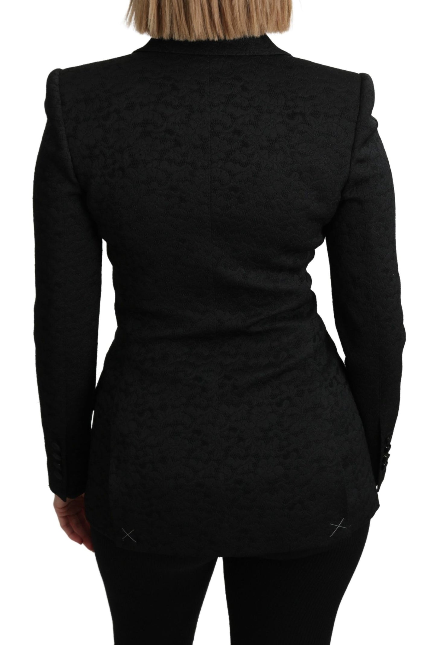 Dolce & Gabbana Women's Elegant Black Brocade Single Breasted Blazer