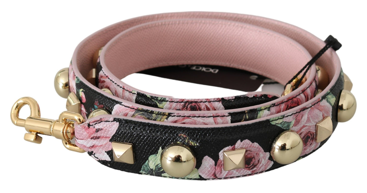 Shoulder Strap by Dolce & Gabbana for women in leather black, gold, pink, red, floral & print features a contemporary design, highlighting the distinctive style of the Leather Shoulder Strap with a contemporary finish.
