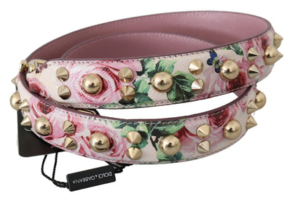 Shoulder Strap by Dolce & Gabbana for women in leather gold, pink, floral & print features a contemporary design, highlighting the distinctive style of the Leather Shoulder Strap with a contemporary finish.