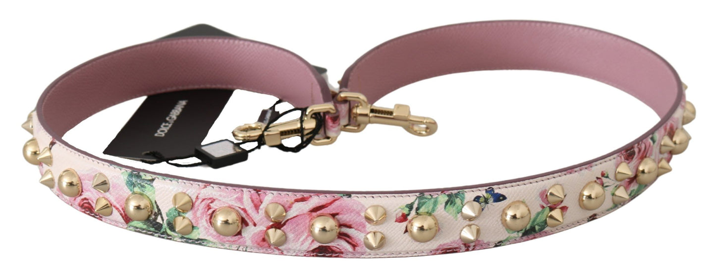 Shoulder Strap by Dolce & Gabbana for women in leather gold, pink, floral & print features a chic design, presenting a refined view of the Leather Shoulder Strap with a chic finish.