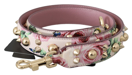 Shoulder Strap by Dolce & Gabbana for women in leather gold, pink, floral & print features a effortlessly chic design, perfectly complementing the signature look of the Leather Shoulder Strap.