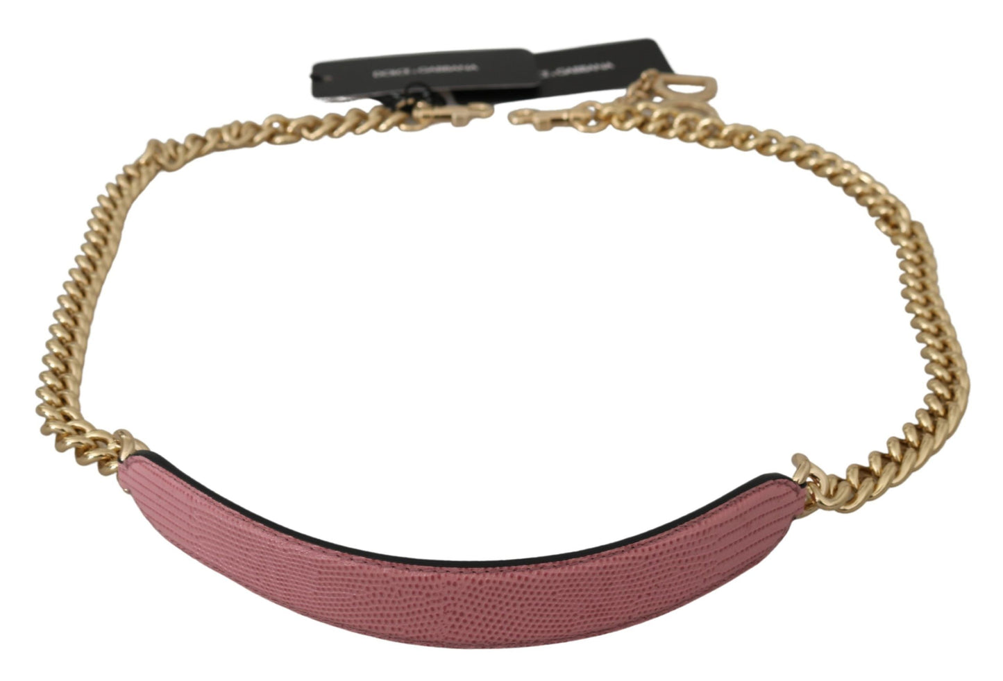 Shoulder Strap by Dolce & Gabbana for women in leather gold & pink-gold features a contemporary design, highlighting the distinctive style of the Leather Shoulder Strap with a contemporary finish.