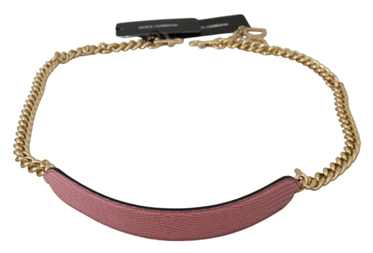 Shoulder Strap by Dolce & Gabbana for women in leather gold & pink-gold features a contemporary design, highlighting the distinctive style of the Leather Shoulder Strap with a contemporary finish.
