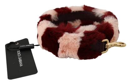 Shoulder Strap by Dolce & Gabbana for women in fur pink & red features a chic design, presenting a refined view of the Fur Shoulder Strap with a chic finish.