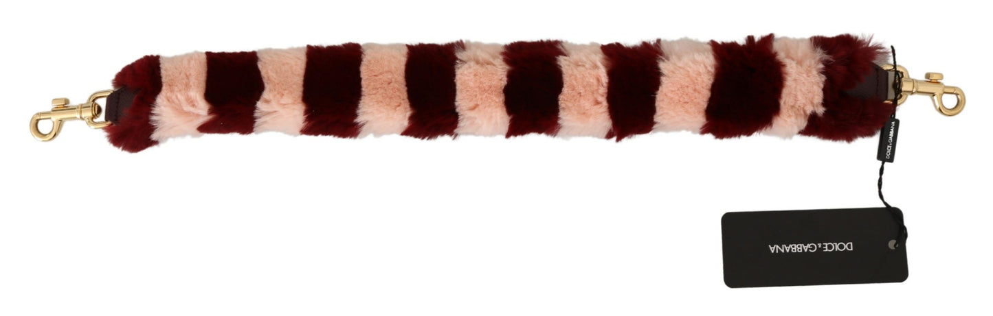 Shoulder Strap by Dolce & Gabbana for women in fur pink & red showcases a enviable design, perfect for elevating any ensemble as part of the Fur Shoulder Strap collection.