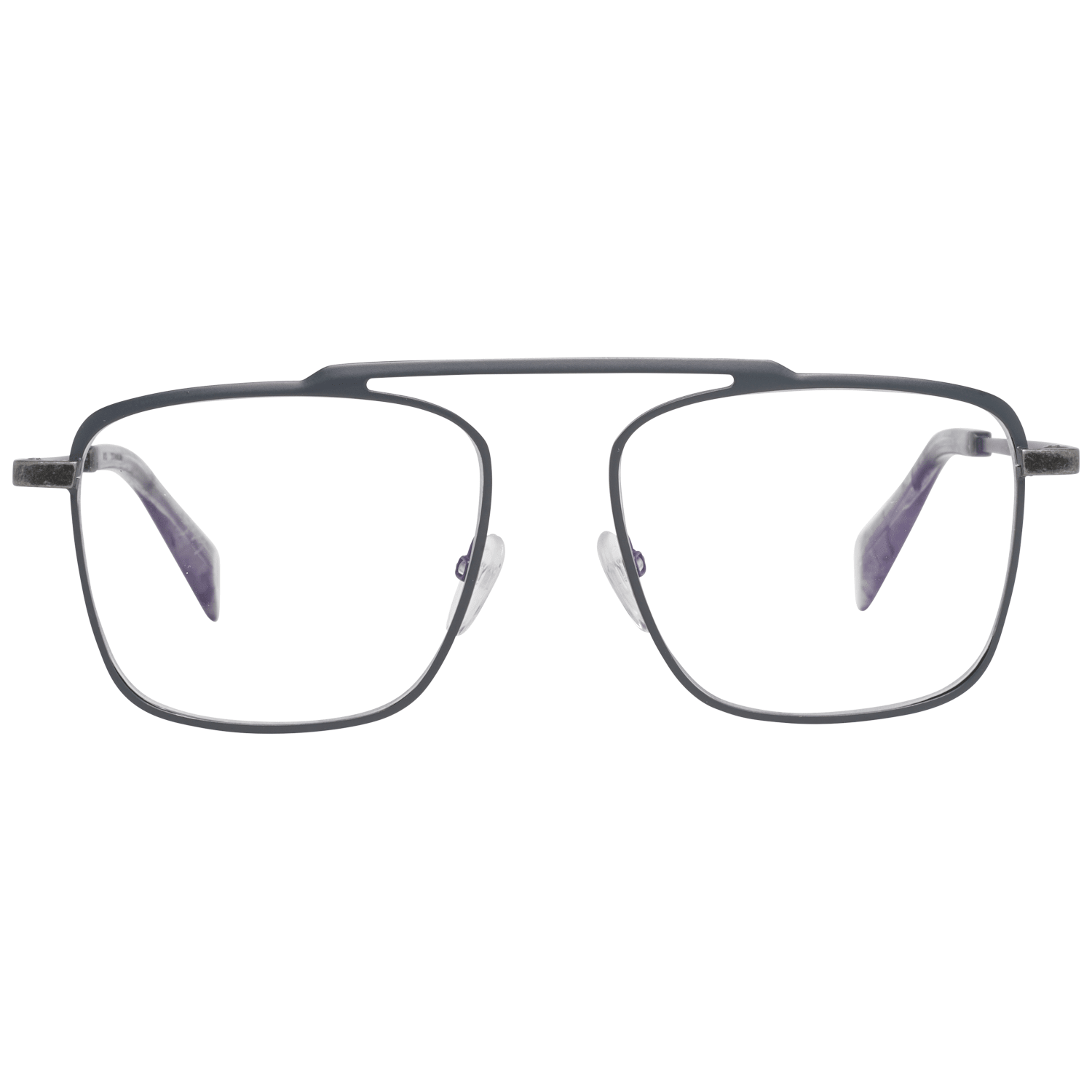 Eyeglasses Frames by Yohji Yamamoto for men in gray features a refined silhouette, showcasing a refined gray coloured frame and full-frame frame design for a sophisticated, premium look.