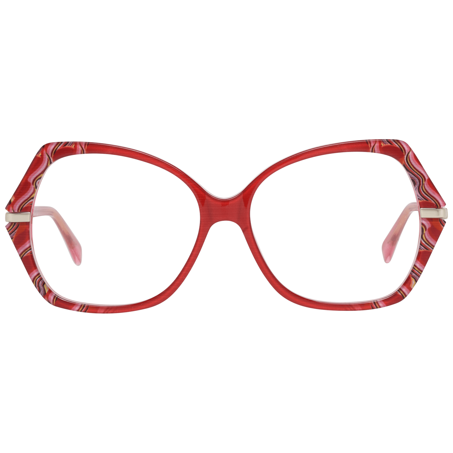 Eyeglasses Frames by Emilio Pucci for women in polyester polyethylene faux leather red showcases a refined full-frame frame design with a refined red coloured frame finish for a refined and sophisticated look.