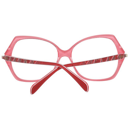 Eyeglasses Frames by Emilio Pucci for women in polyester polyethylene faux leather red features an refined silhouette, showcasing a sophisticated red coloured frame and refined full-frame frame design for a refined look.
