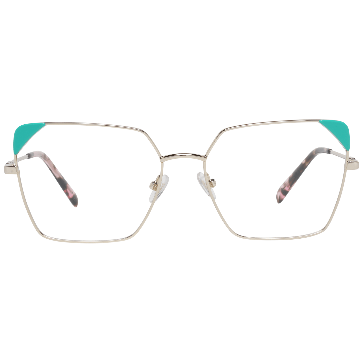 Eyeglasses Frames by Emilio Pucci for women in metal gold features an refined silhouette, showcasing a sophisticated gold coloured frame and refined full-frame frame design for a refined look.
