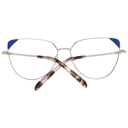 Eyeglasses Frames by Emilio Pucci for women in metal gold features a refined silhouette, showcasing a refined gold coloured frame and full-frame frame design for a sophisticated, premium look.