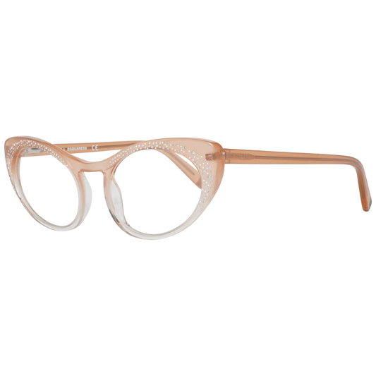 Eyeglasses Frames by Dsquared² for women in pink & rose showcases a reflective silhouette, artfully incorporating a sophisticated pink coloured frame with a distinct full-frame frame design.
