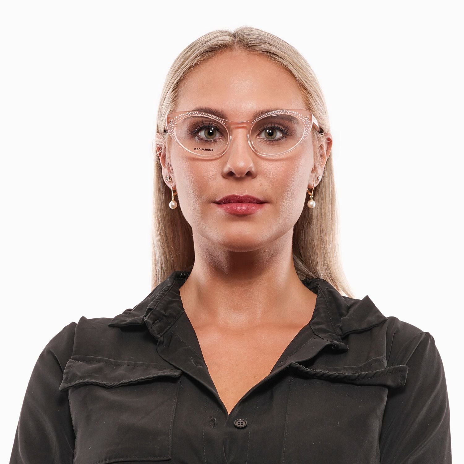 Eyeglasses Frames by Dsquared² for women in and pink & rose showcases an refined full-frame frame design featuring a sophisticated pink coloured frame for an refined and refined aesthetic.
