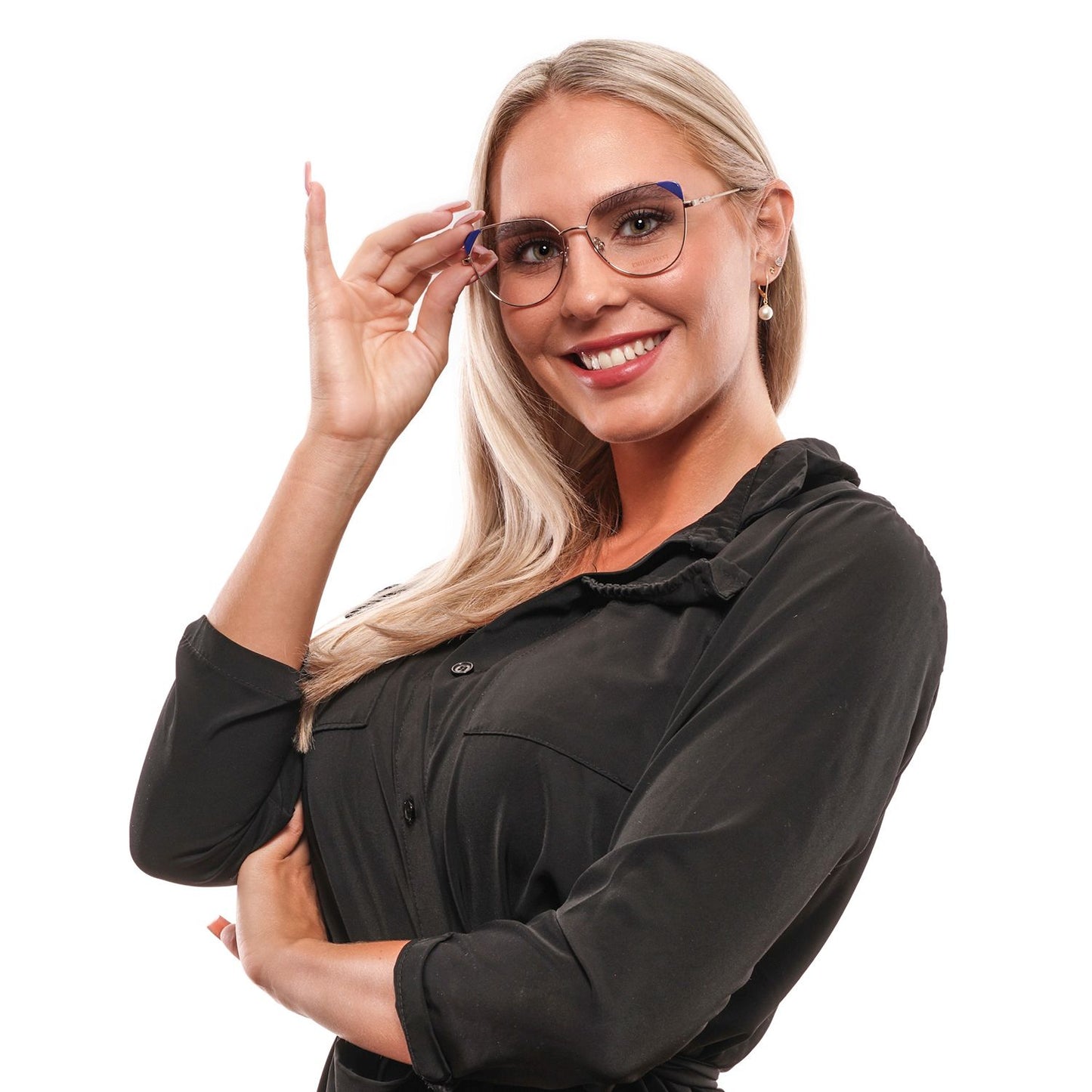 Eyeglasses Frames by Emilio Pucci for women in gold features an refined silhouette, showcasing a sophisticated gold coloured frame and refined full-frame frame design for a refined look.