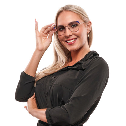 Eyeglasses Frames by Emilio Pucci for women in gold features an refined silhouette, showcasing a sophisticated gold coloured frame and refined full-frame frame design for a refined look.