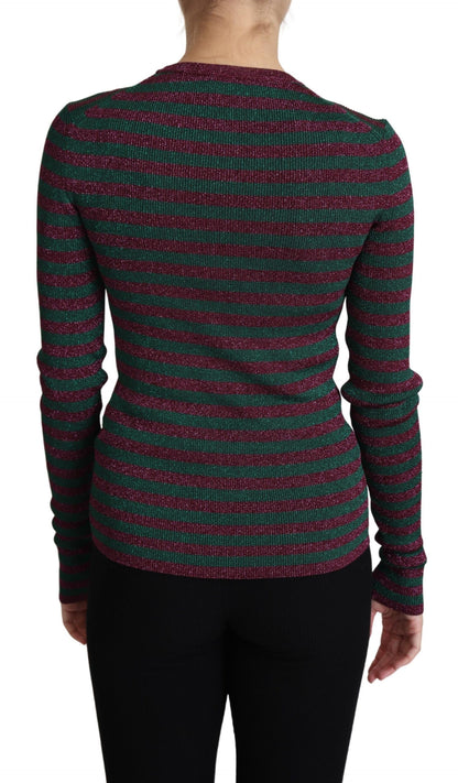 Multicolour Stripes Crew Neck Pullover Sweater