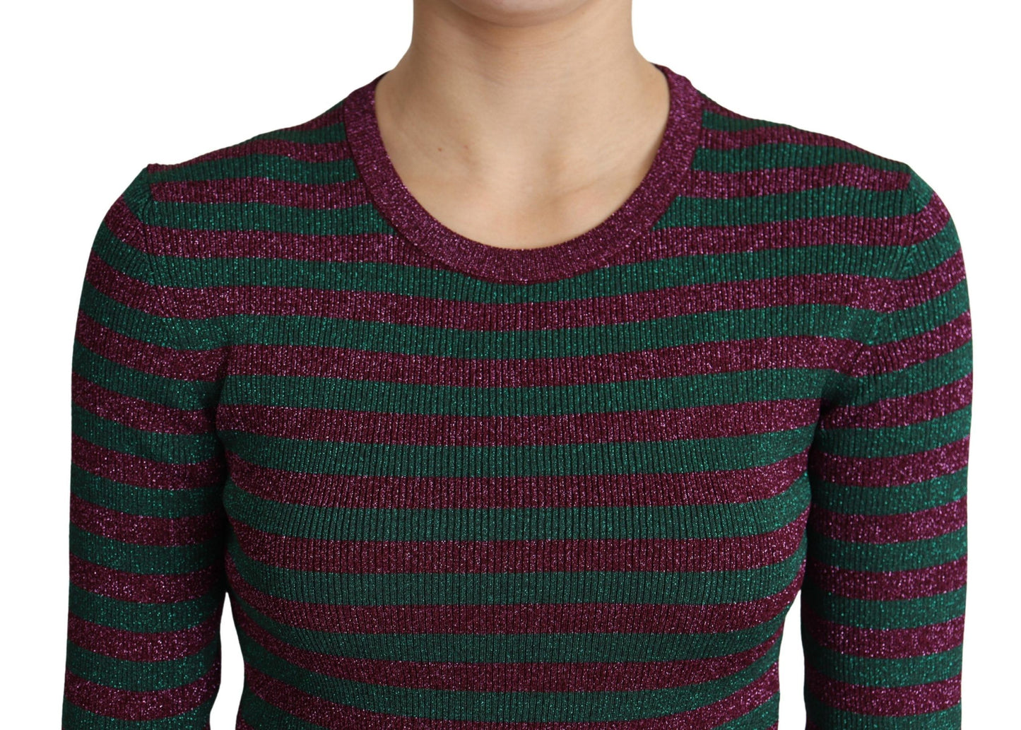 Multicolour Stripes Crew Neck Pullover Sweater