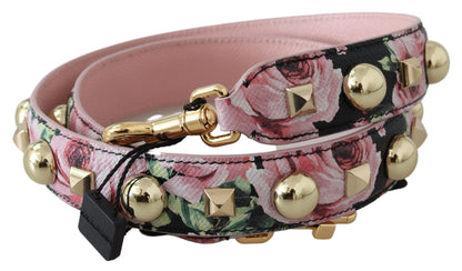 Shoulder Strap by Dolce & Gabbana for unisex in leather & metal gold, multicolor, pink & floral features a contemporary design, highlighting the distinctive style of the Leather Metal Shoulder Strap with a contemporary finish.