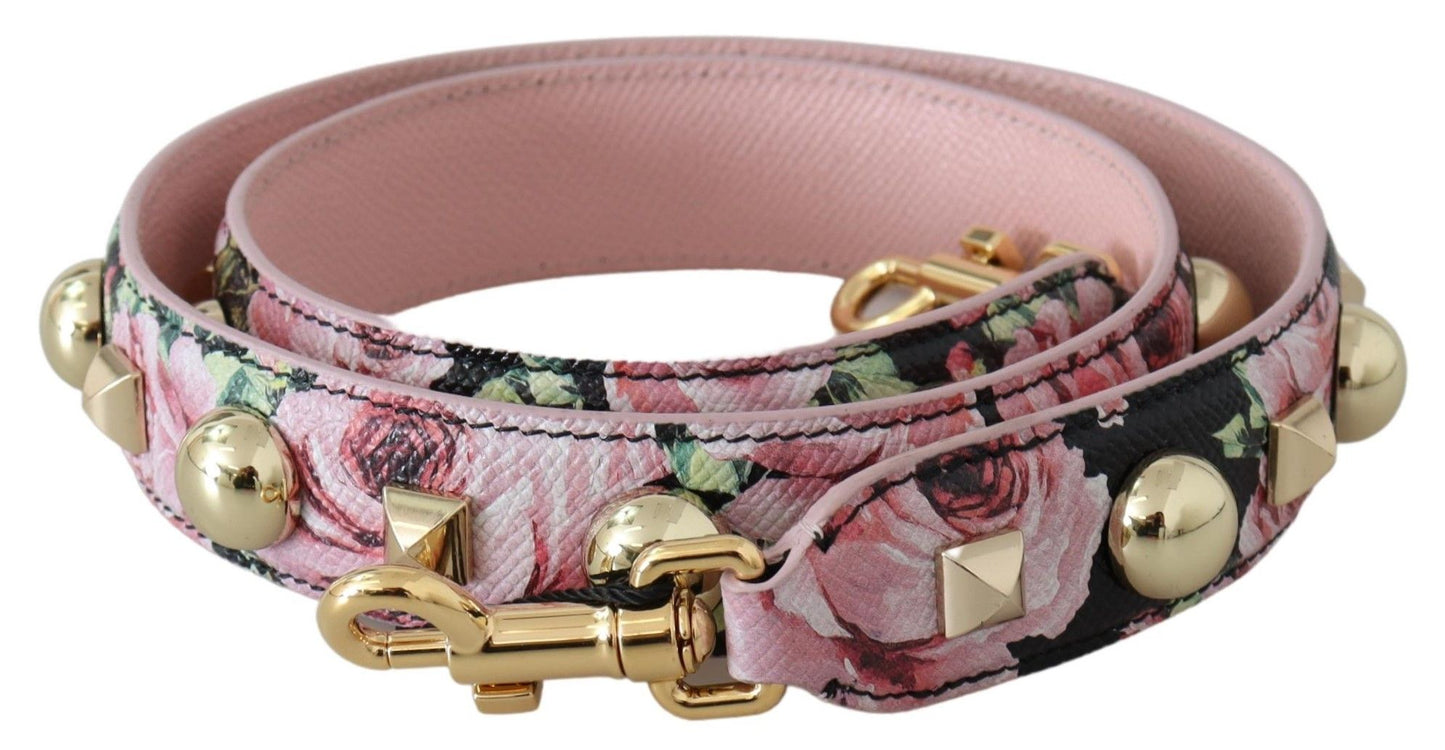 Shoulder Strap by Dolce & Gabbana for unisex in leather & metal gold, multicolor, pink & floral features an stylish design, beautifully completing the signature look of the Leather Metal Shoulder Strap.