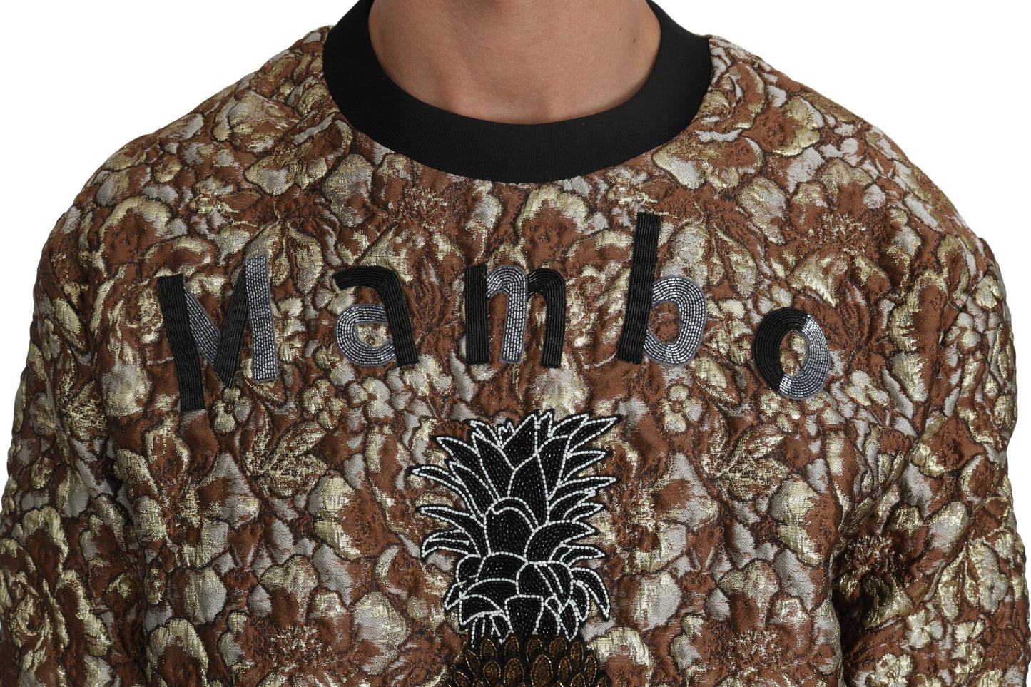 Dolce & Gabbana Men's Multicolor MAMBO Jacquard Pineapple Pullover Sweater