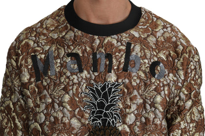 Dolce & Gabbana Men's Multicolor MAMBO Jacquard Pineapple Pullover Sweater