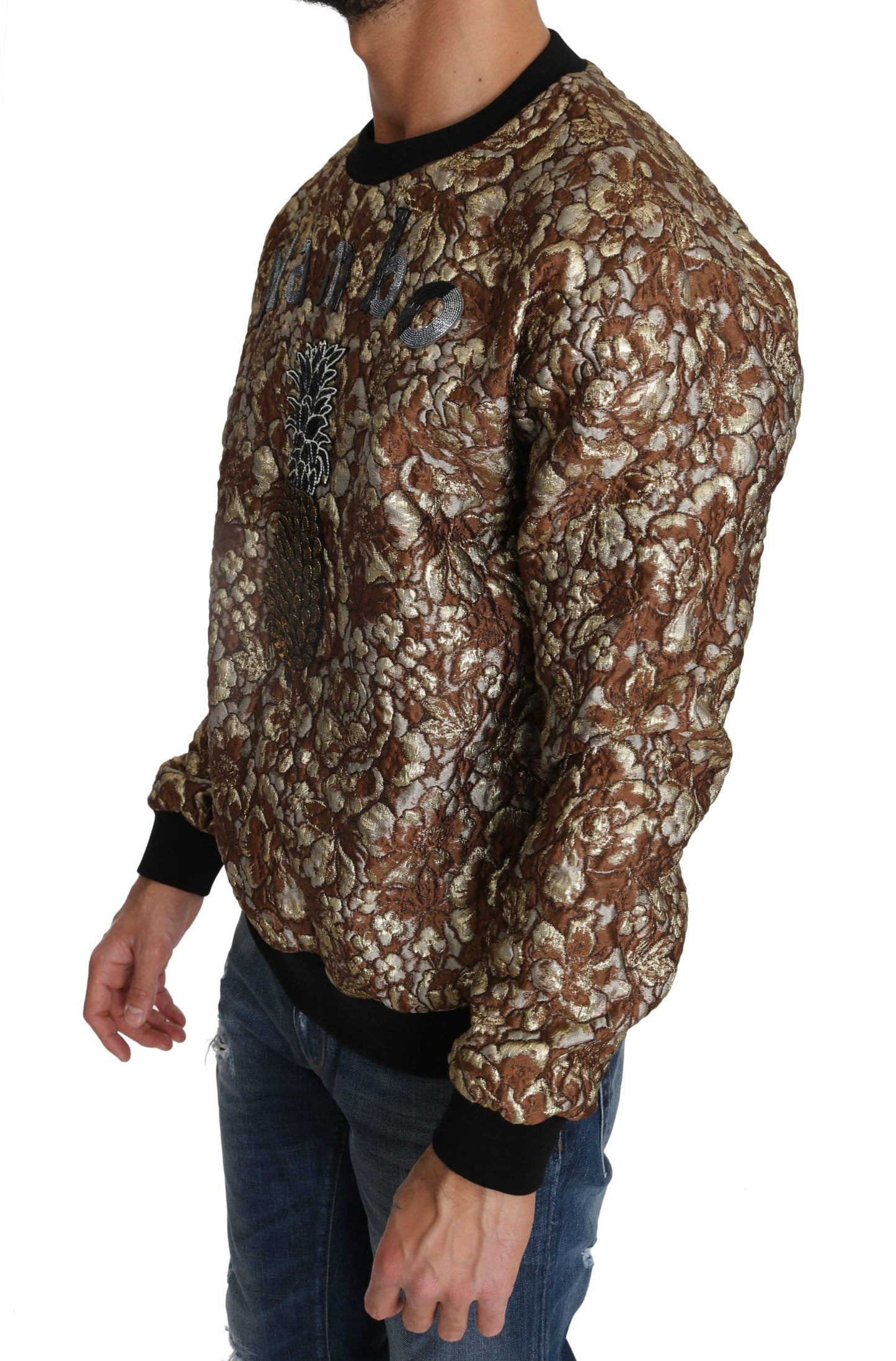 Dolce & Gabbana Men's Multicolor MAMBO Jacquard Pineapple Pullover Sweater