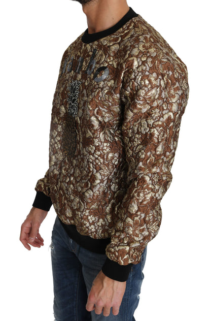 Dolce & Gabbana Men's Multicolor MAMBO Jacquard Pineapple Pullover Sweater