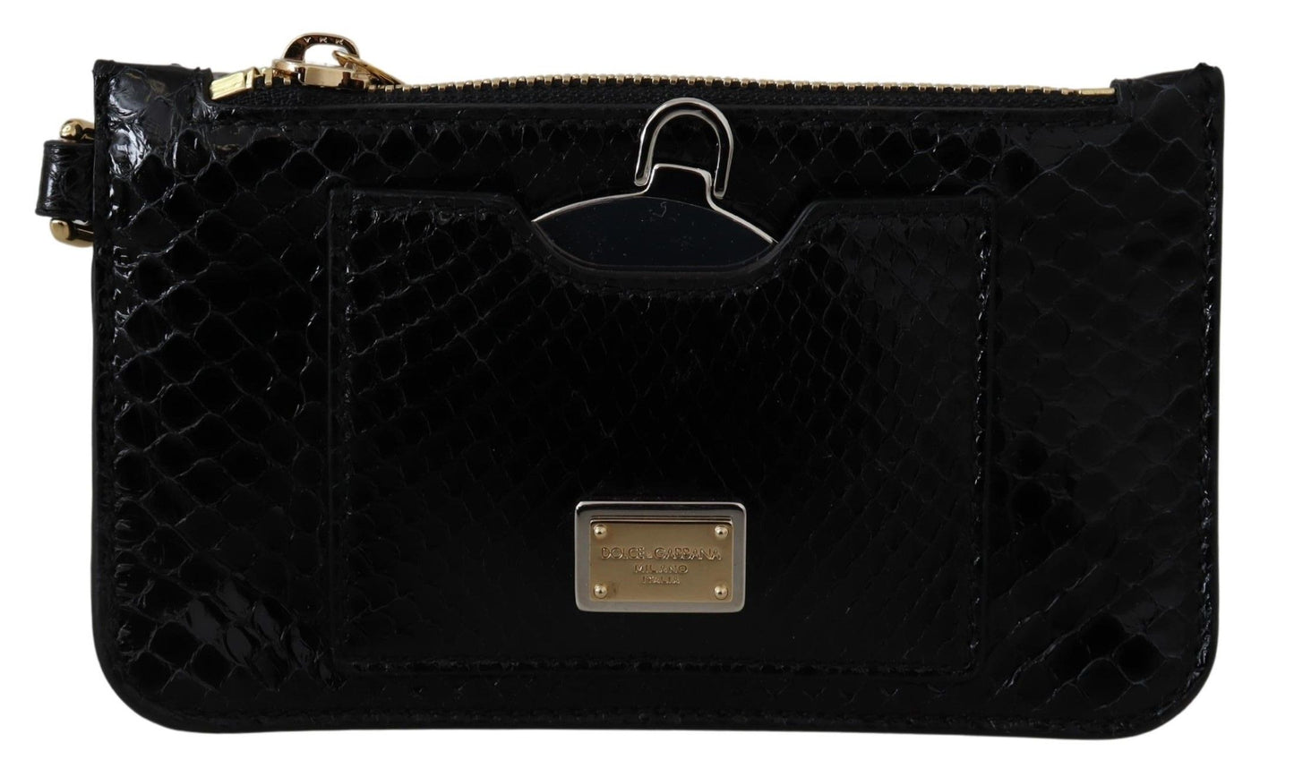 Wallet by Dolce & Gabbana for women in agnese leather black, gold & patterned presents a streamlined silhouette, showcasing the sophisticated design of the Agnese Leather Wallet collection with functional compact-design coin-purse.