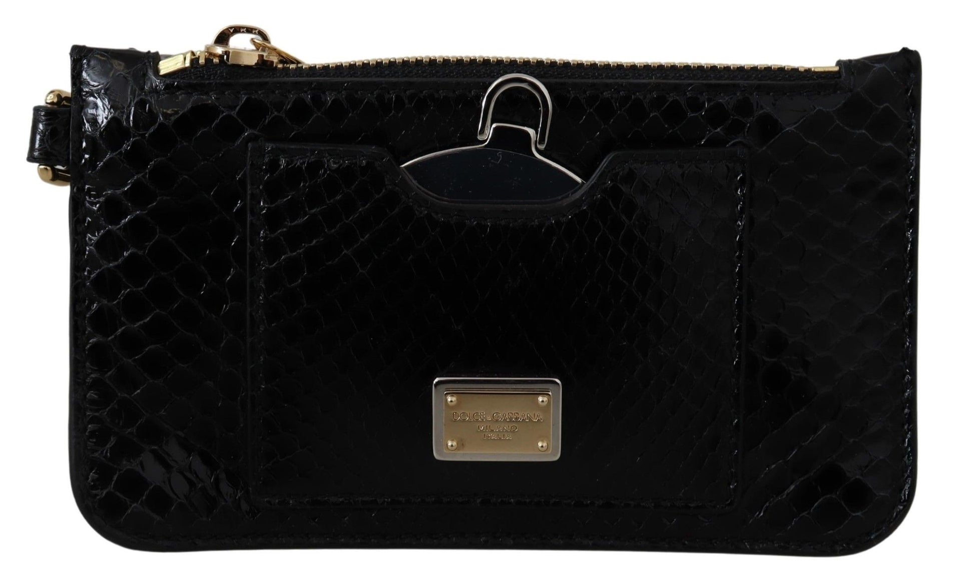 Wallet by Dolce & Gabbana for women in agnese leather black, gold & patterned presents a streamlined silhouette, showcasing the sophisticated design of the Agnese Leather Wallet collection with functional compact-design coin-purse.