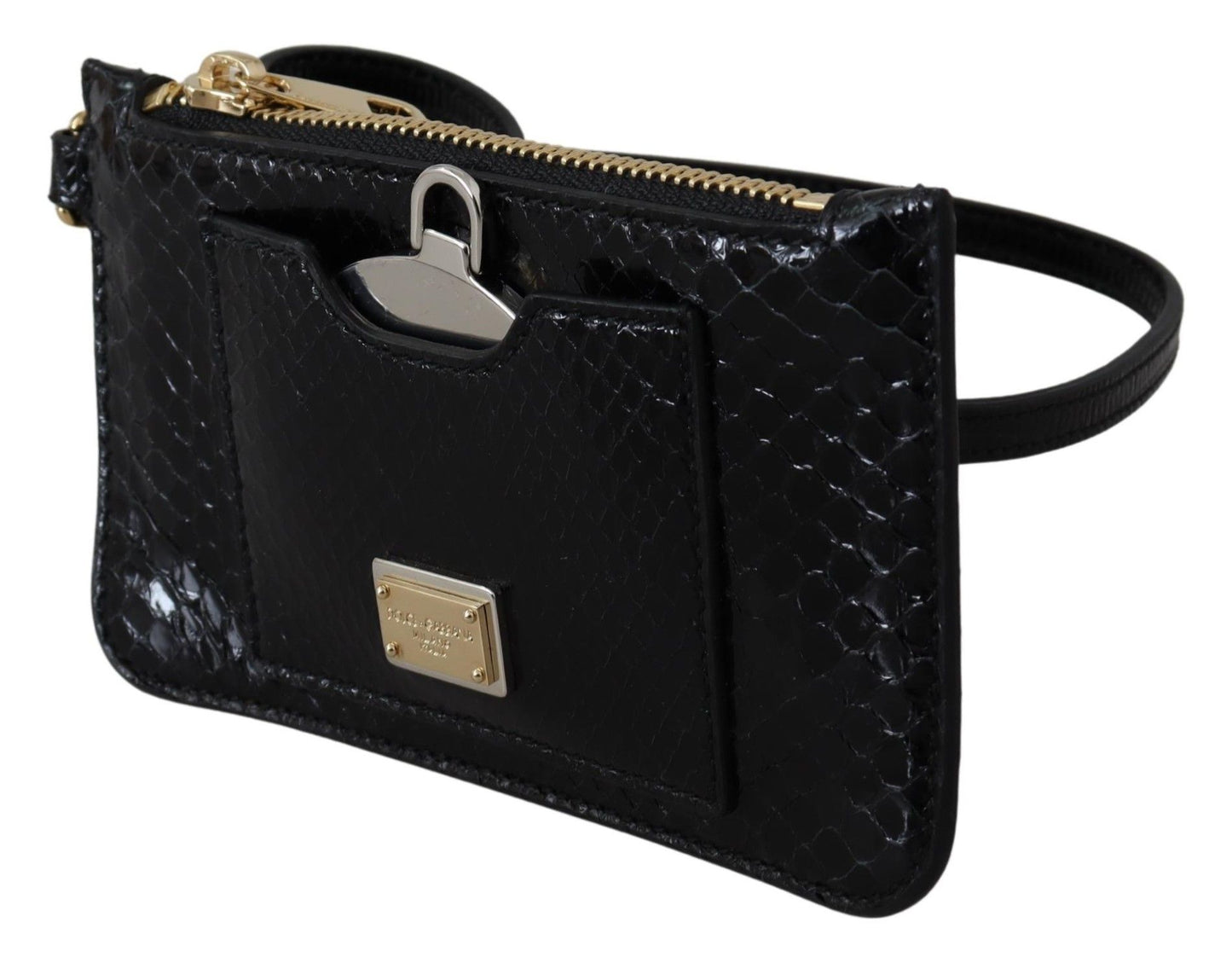 Wallet by Dolce & Gabbana for women in agnese leather black, gold & patterned presents a architectural silhouette from the Agnese Leather Wallet collection, showcasing architectural compact-design coin-purse for a architectural finish.