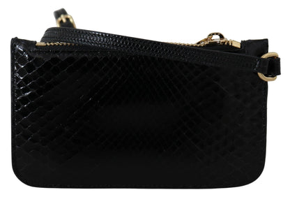 Wallet by Dolce & Gabbana for women in agnese leather black, gold & patterned showcases a refined silhouette, artfully detailed with the signature style of the Agnese Leather Wallet and functional compact-design coin-purse.