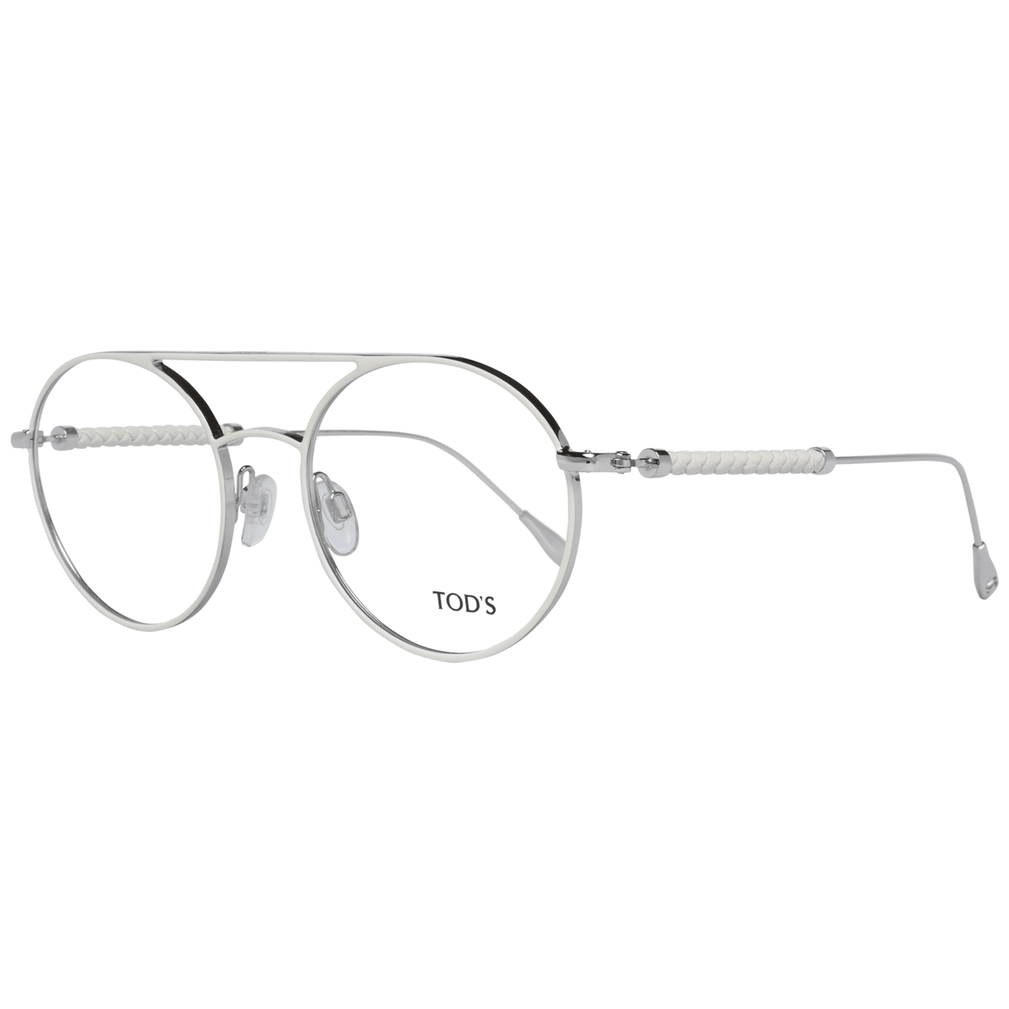 Eyeglasses Frames by Tod's for women in white showcases a refined full-frame frame design with a refined white coloured frame finish for a refined and sophisticated look.
