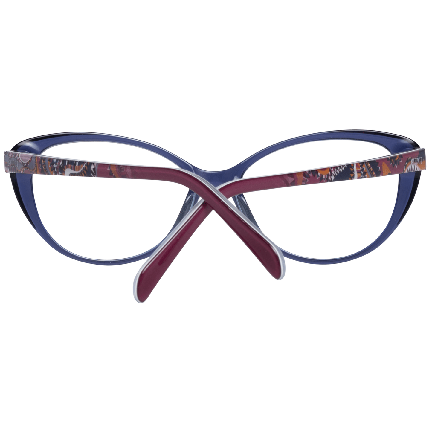 Eyeglasses Frames by Emilio Pucci for women in blue features an refined silhouette, showcasing a sophisticated blue coloured frame and refined full-frame frame design for a refined look.